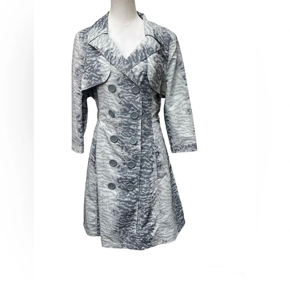 Vertigo Print Trench Coat (NWT) / Size: XL / Color: Blue / Item# 1-21901 - Picture 1 of 6